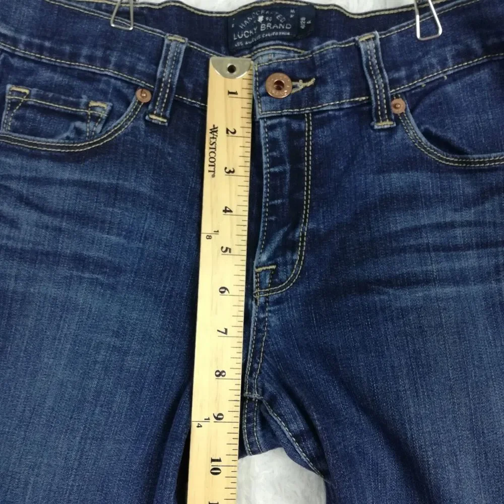 Lucky Brand‎ Womens Jeans Sofia Skinny Blue Denim Whiskering Medium Wash Mid 6